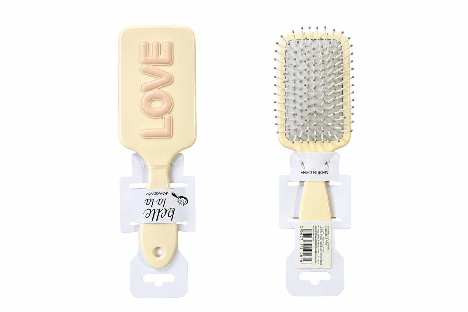 CEPILLO CUADRADO CON LETRAS LOVE 3D TR26-1064