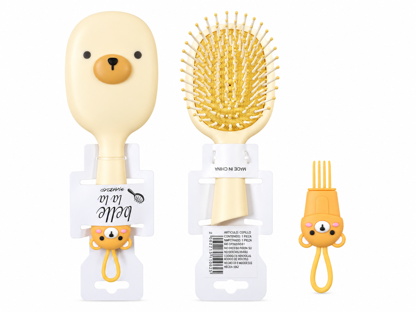 CEPILLO DE OSO CON GARRITA PARA QUITAR CABELLO ATORADO BELLE LA LA TR26-1062